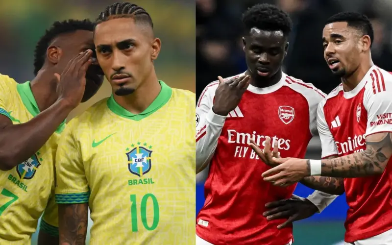 غابرييل جيسوس يضع بوكايو ساكا في “ذات مصاف” فينيسيوس جونيور ورافينيا، وهو يثني على زميله “المتواضع” في أرسنال